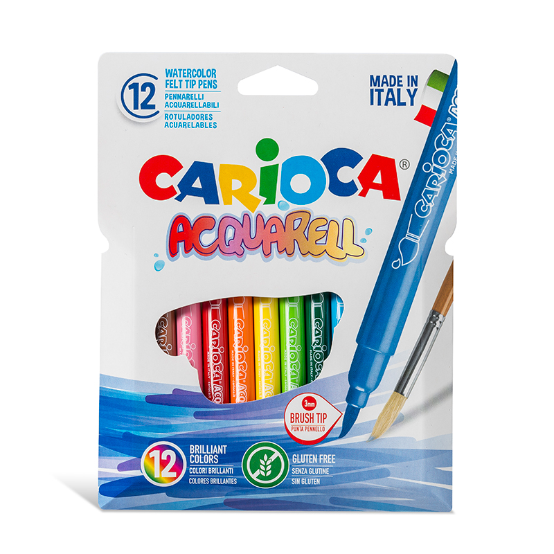 Officeday | Carioca Junior Brush felt-tip pens, 12 colors
